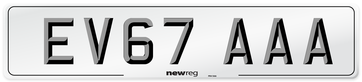 EV67 AAA Number Plate from New Reg